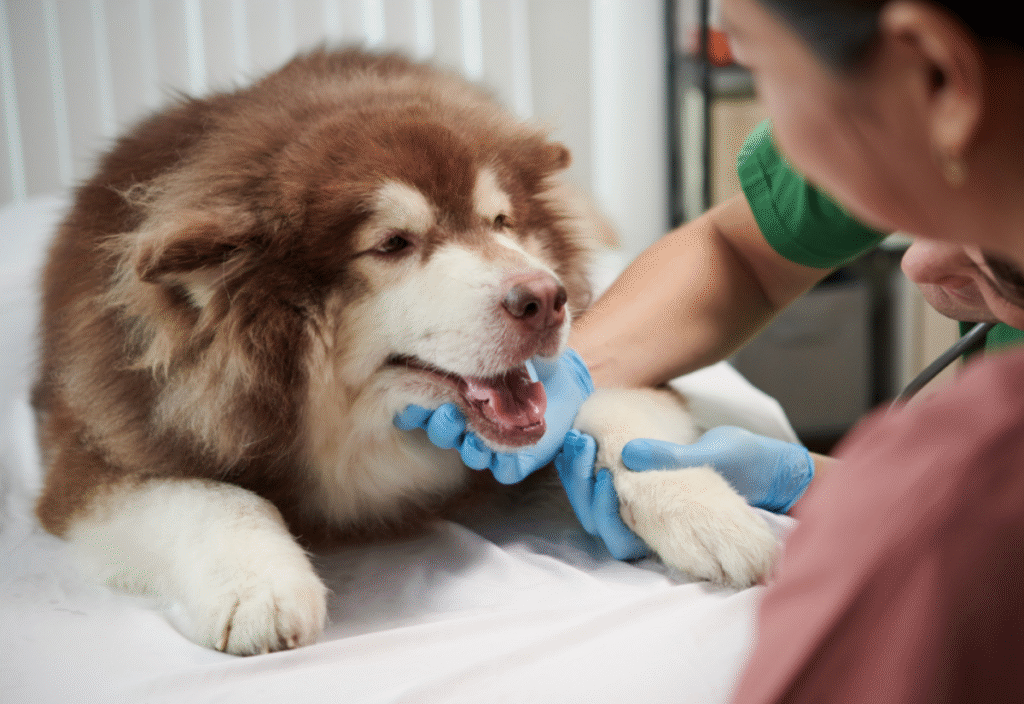 Old dog dental checkup to address senior dog feeding problems