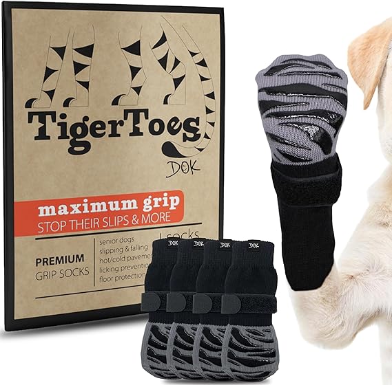 Booties or paw grips for traction on slippery surfaces